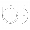 Aplique LED de pared redondo de policarbonato, 7W, IP44, con visera